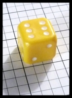 Dice : Dice - 6D Pipped - Yellow with White Pips - Ebay Sept 2013